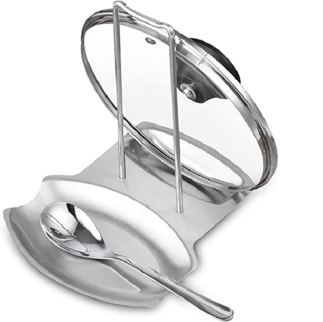 Stainless Steel Spoon Rest Holder Countertop Lid Stand